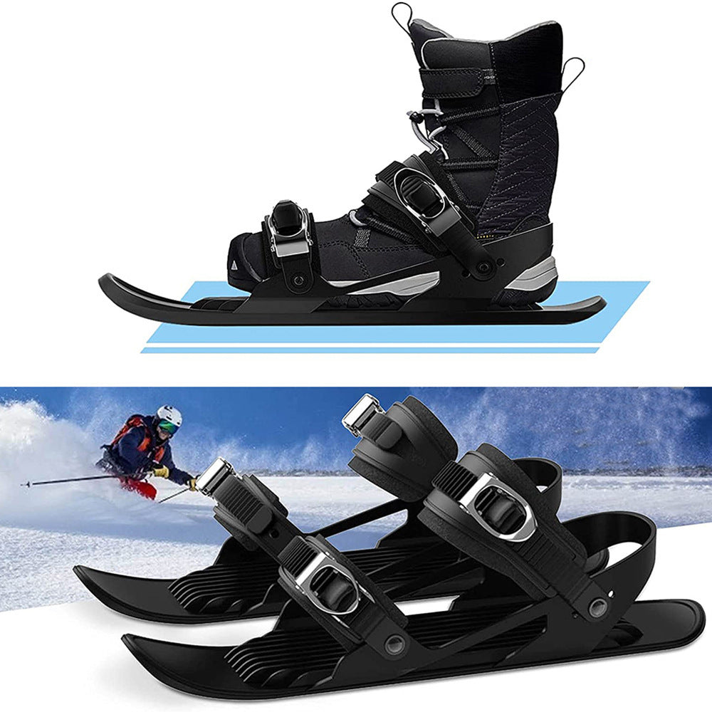 Mini Ski Skates Portable Short Skiboard Adjustable Skates Shoes For Snow - iztia