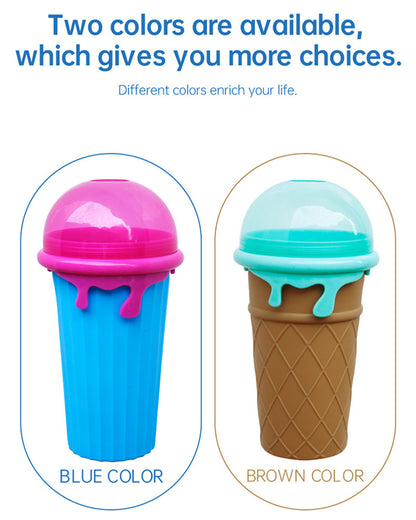 500ml Large Capacity Slushy Cup Summer Squeeze Homemade Juice Water Bottle Quick-Frozen Smoothie Sand Cup Pinch Fast Cooling Magic Ice Cream Slushy Maker Beker Kitchen Gadgets - iztia