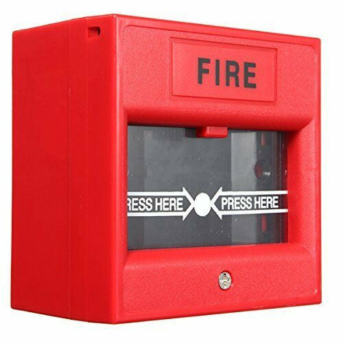 Wired Security Button Hand Breaking Glass Emergency Fire Alarm - iztia