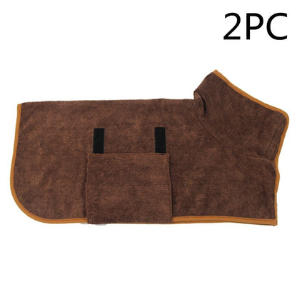 Absorbent Pet Bathrobe With Waist-wrapped Microfiber - iztia