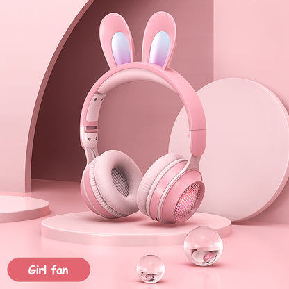 Rabbit Ear Headphones Wireless Luminous Extendable Wheat Headphones - iztia