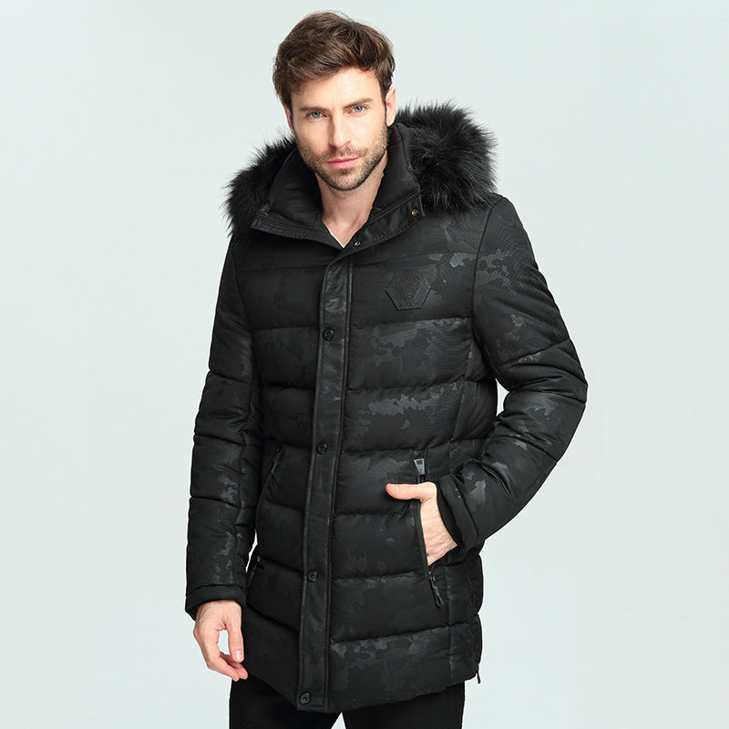 Men's Short Thickened Winter Outdoor Cotton-padded Clothing British Fur Collar Coat - iztia