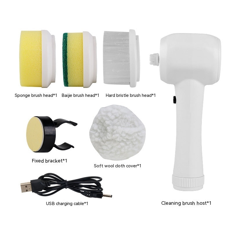 Electric Cleaning Brush 4 In 1 Spinning Scrubber Handheld Electric Cordless Cleaning Brush Portable - iztia