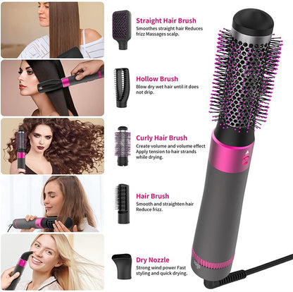 Professional 5 In 1 Hair Dryer Brush Dryer And Straightening Brush Electric Hair Styling Tool Automatic Hair Curler Beauty Supplies Gadgets - iztia