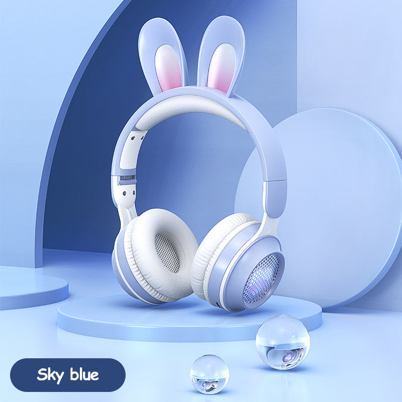 Rabbit Ear Headphones Wireless Luminous Extendable Wheat Headphones - iztia