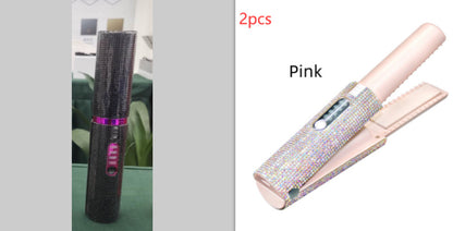 2-In-1 Electric USB Hair Straightening Brush Straightener Brush Multifunctional Comb Straightening Styler Hair Curler - iztia