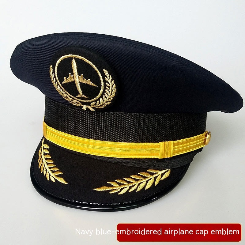 Large Brim Aviation Visor Cap Pilot Hat - iztia