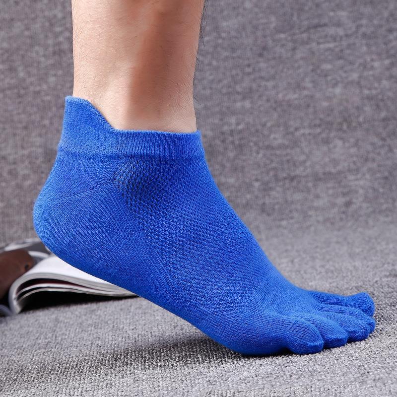 Men's Cotton Summer Short Tube Thin Socks Toe Socks Mesh Breathable - iztia