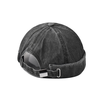 Washed Denim Eaves Distressed Skullcap - iztia