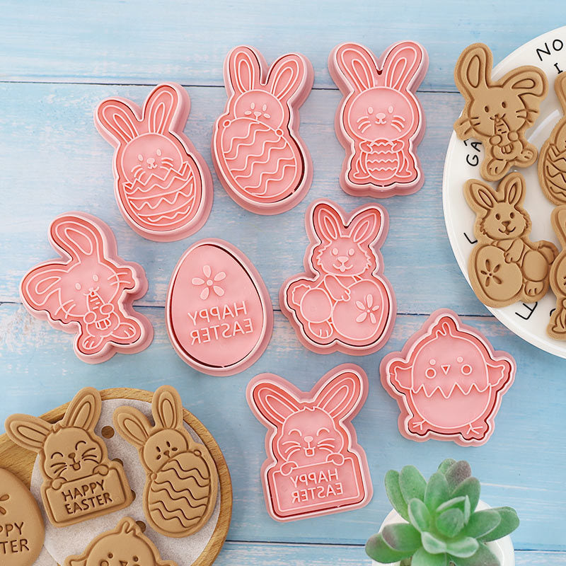 Easter Cookie Mold Cartoon Bunny Easter Egg Cookie Press - iztia