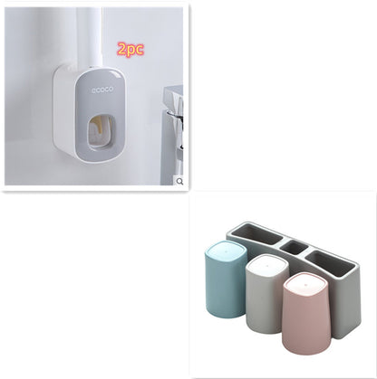 Wall Mounted Automatic Toothpaste Holder Bathroom Accessories Set Dispenser - iztia