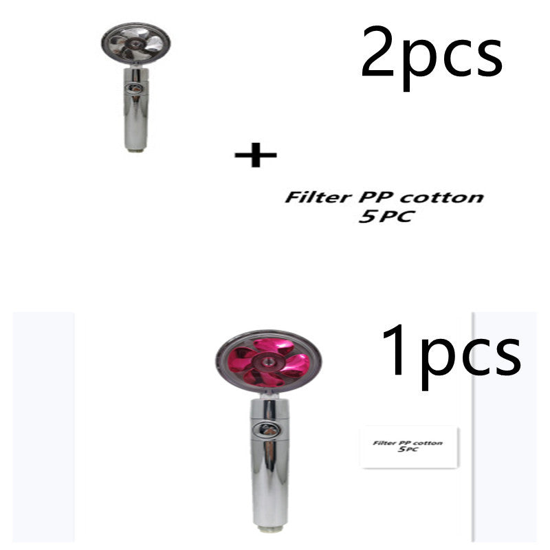 Propeller Driven Shower Head With Stop Button And Cotton Filter Turbocharged High Pressure Handheld Shower Nozzle - iztia