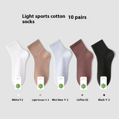 All-in-one Machine Weaving Spring And Summer Antibacterial Breathable Cotton Men's Socks - iztia