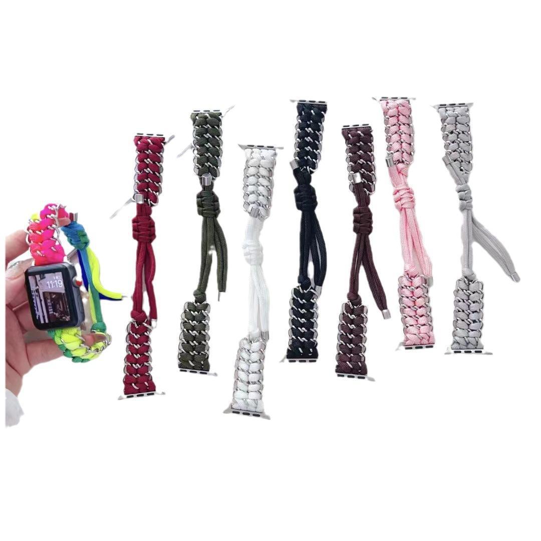 Nylon Watchband Metal Chain Creative Weaving - iztia