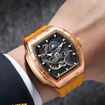 Men's Hollow Automatic Watch Luminous Waterproof Mechanical Watch - iztia