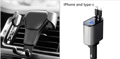 Metal Car Charger 100W Super Fast Charging Car Cigarette Lighter USB And TYPE-C Adapter - iztia