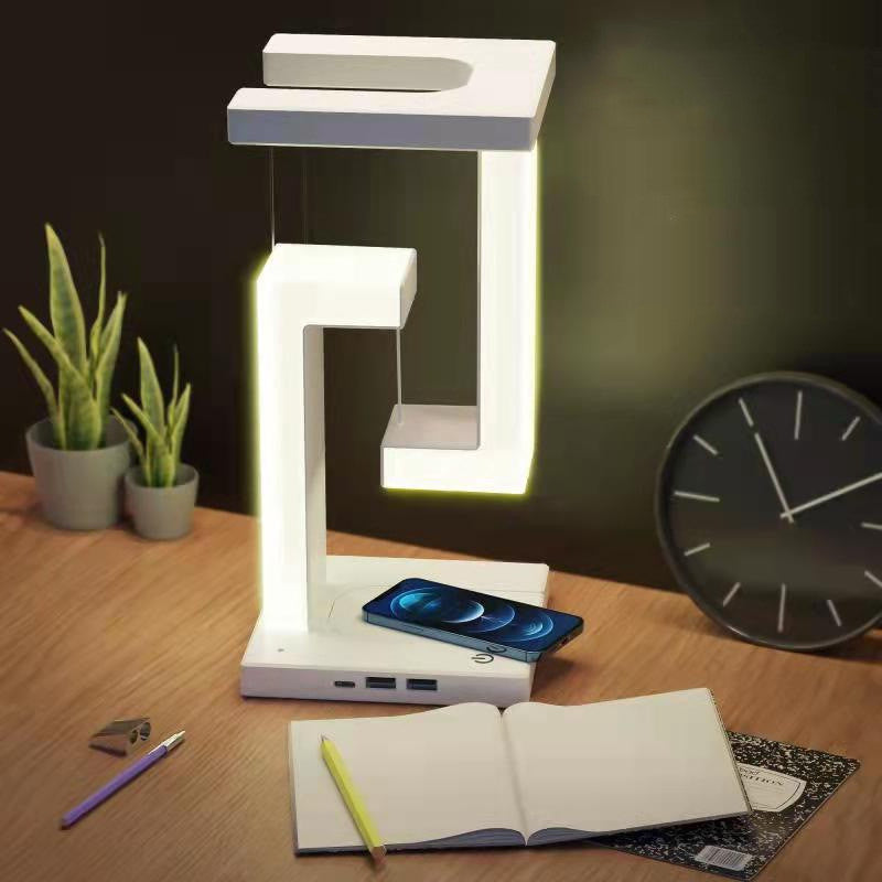 Creative Smartphone Wireless Charging Suspension Table Lamp Balance Lamp Floating For Home Bedroom - iztia