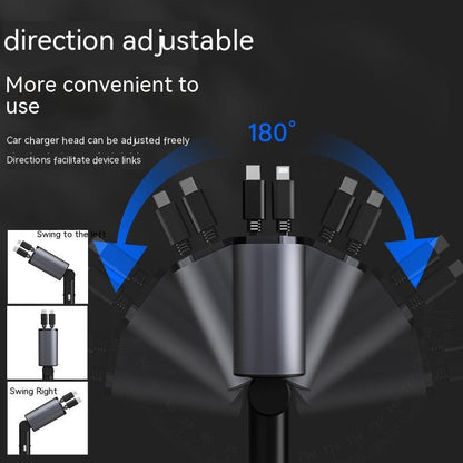 Metal Car Charger 100W Super Fast Charging Car Cigarette Lighter USB And TYPE-C Adapter - iztia