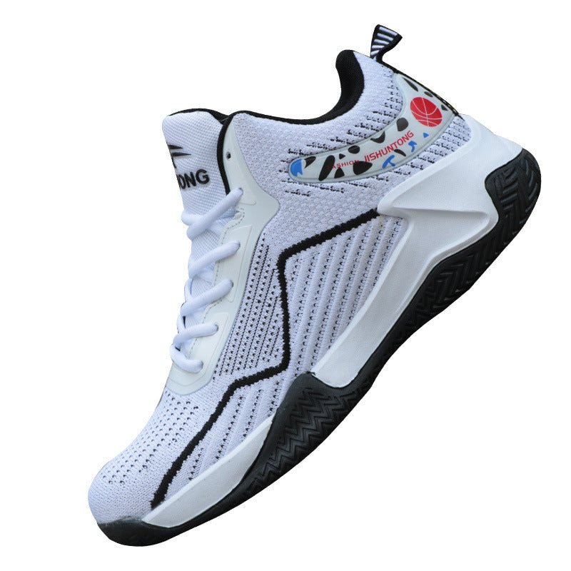 Basketball Shoes High Top Flying Woven Sneakers Breathable - iztia