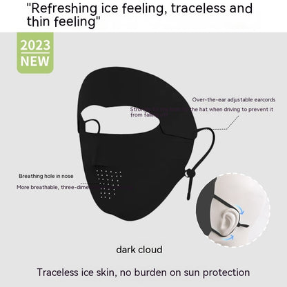 Facekini Full Face Sunscreen Mask Breathable Thin Ice Silk - iztia