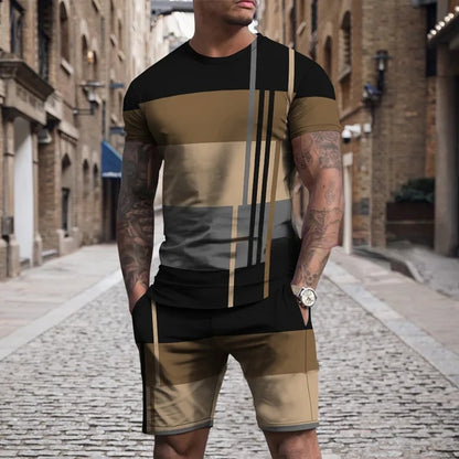 Short Sleeve Round Neck Pu Shuai Casual Multicolor Sportswear Men Suit - iztia