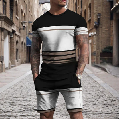 Short Sleeve Round Neck Pu Shuai Casual Multicolor Sportswear Men Suit - iztia