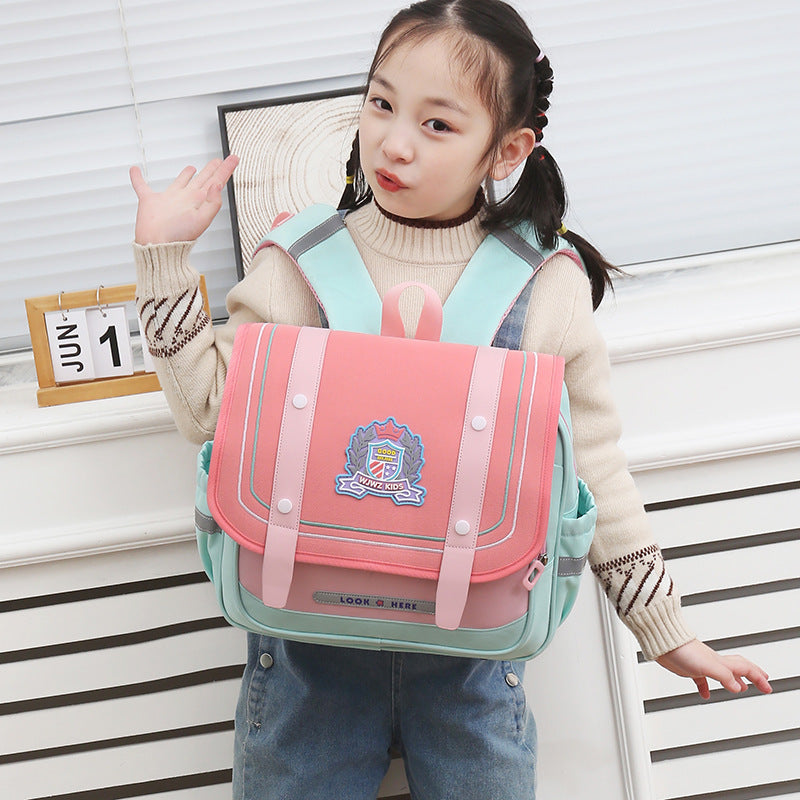 Elementary School Student Schoolbag British Style Boys And Girls Burden Reduction Children Backpack - iztia