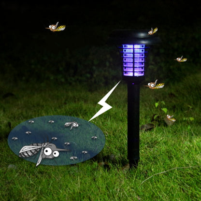 Solar Led Rechargeable Anti-Mosquito Lamp Electronic Fly Bug Zapper Insect Pest  Uv Trap Outdoor Garden Lawn Lamp - iztia