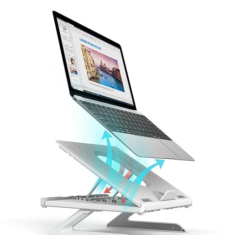 Multifunctional Folding Laptop Stand: Portable, Adjustable, Aluminum Alloy Base - iztia