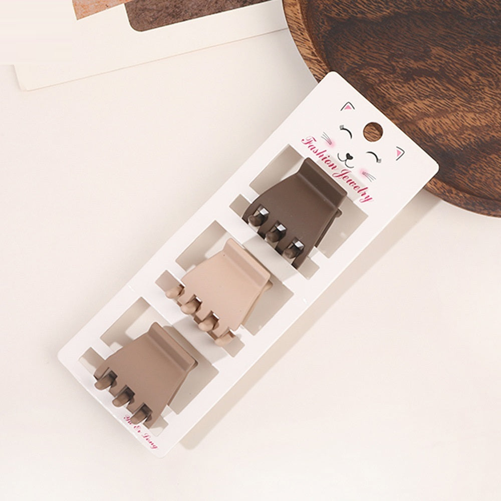 Coffee Color Series Three-piece Set Barrettes Updo Hair Accessories - iztia