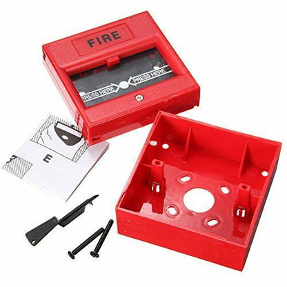 Wired Security Button Hand Breaking Glass Emergency Fire Alarm - iztia