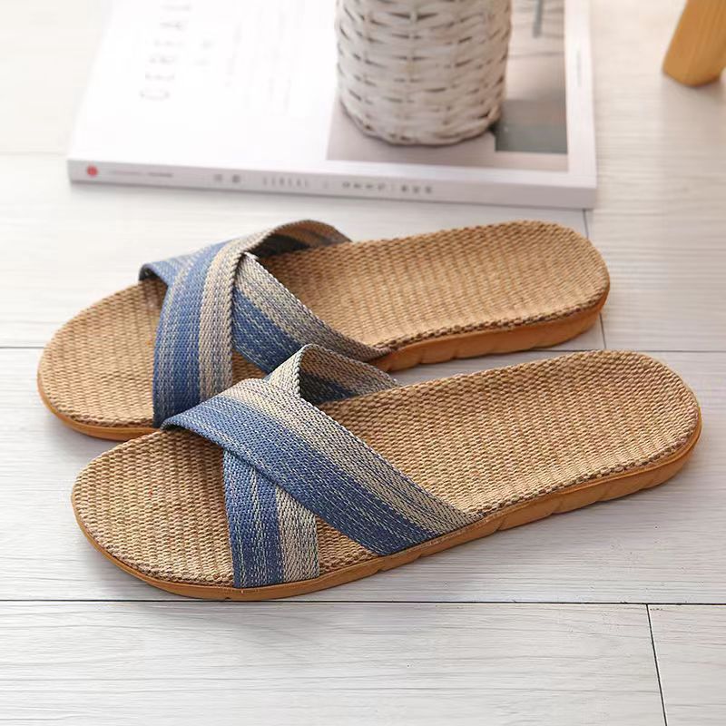 Linen Slippers Couple Indoor Platform Non-slip Non-stinky Feet - iztia