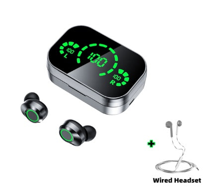 YD03 Wireless Bluetooth Headset TWS Large Screen Smart Digital Display In Ear Breathing Light - iztia