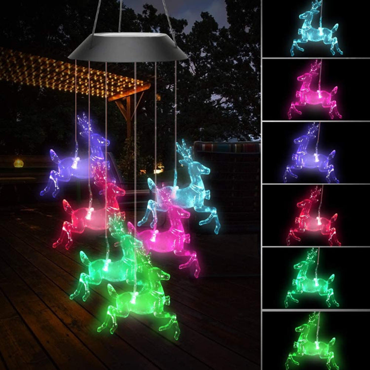 Outdoor Solar Wind Chime Lamp Hummingbird Butterfly Ball Wind Chime Garden Decoration - iztia