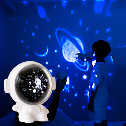 Galaxy Star Projector Starry Sky Night Light Astronaut Lamp Room Decr Gift Child Kids Baby Christmas Spaceman Projection - iztia