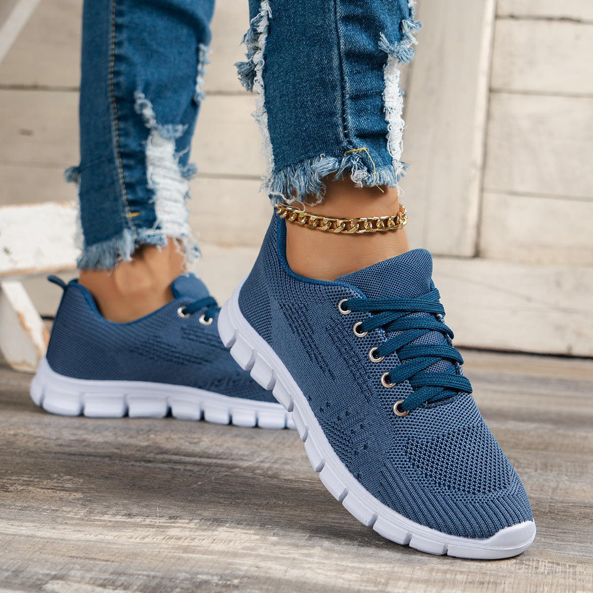 Fashion Blue Running Soft Bottom Comfortable Women's Shoes - iztia