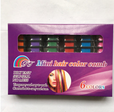 Temporary Mini Disposable Crayons Hair Color Dyeing Mascara Dye Chalk Box With Brush - iztia