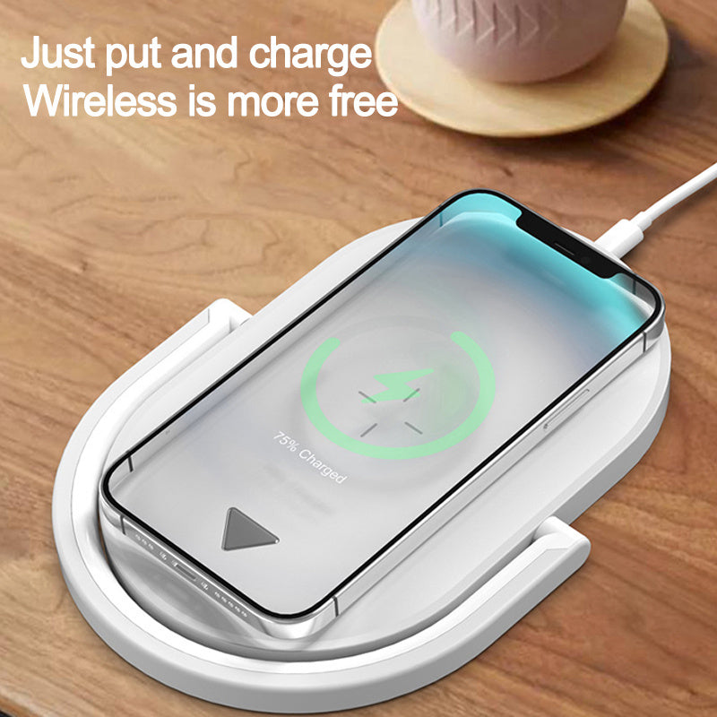 3 In 1 Foldable Wireless Charger Night Light Wireless Charging Station Stonego LED Reading Table Lamp 15W Fast Charging Light - iztia