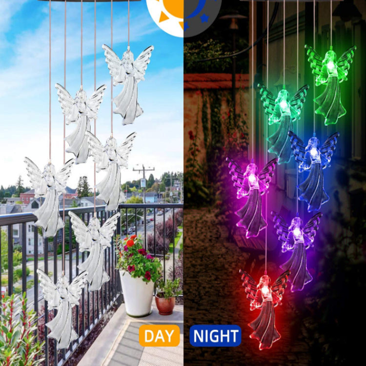 Outdoor Solar Wind Chime Lamp Hummingbird Butterfly Ball Wind Chime Garden Decoration - iztia