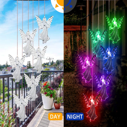 Outdoor Solar Wind Chime Lamp Hummingbird Butterfly Ball Wind Chime Garden Decoration - iztia